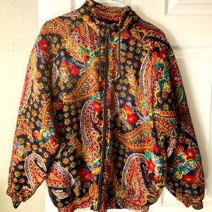 100% silk bomber jacket VINTAGE